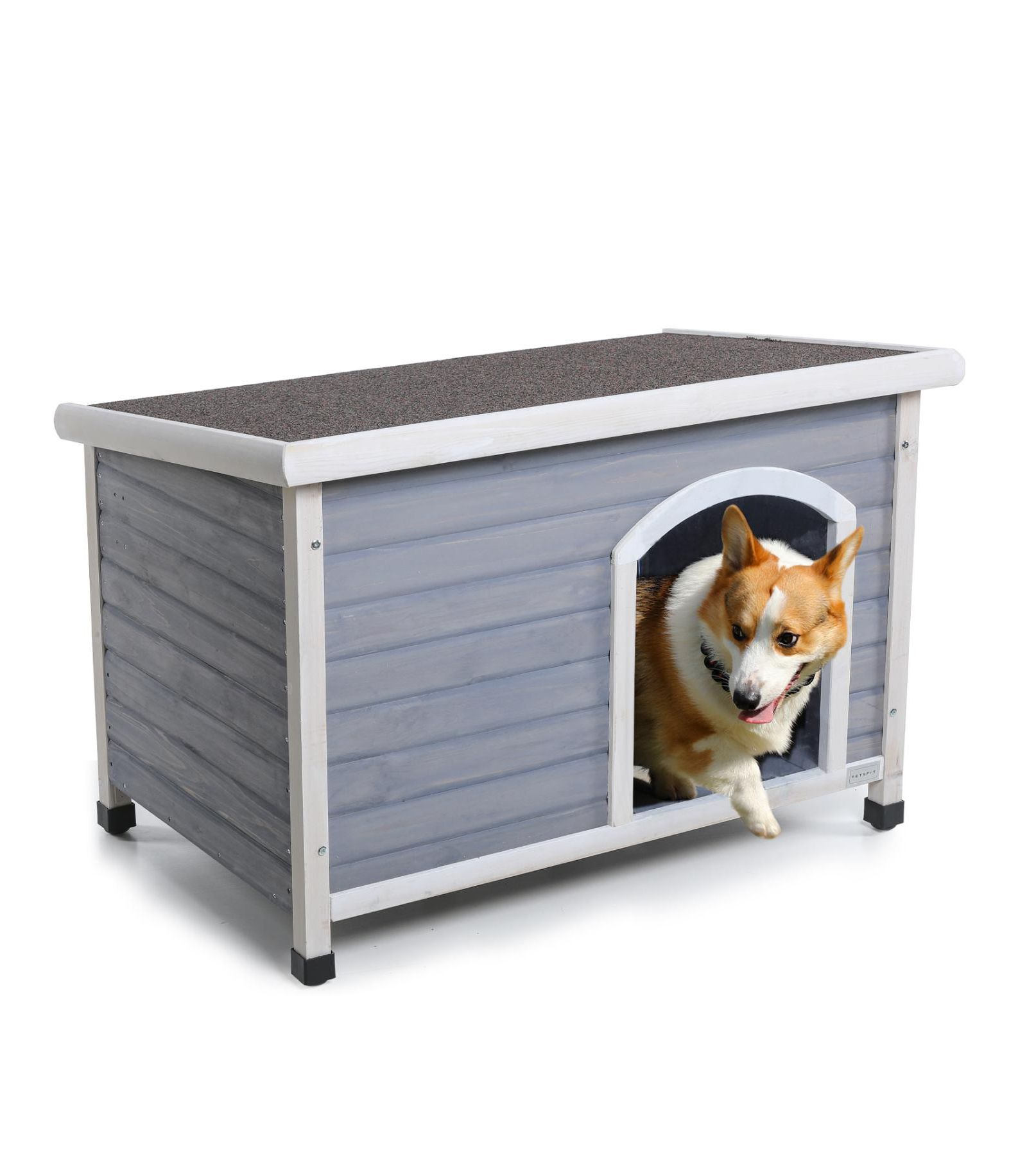 Деревянный домик для собак Streamdale Furniture, средний, водонепроницаемый, серый