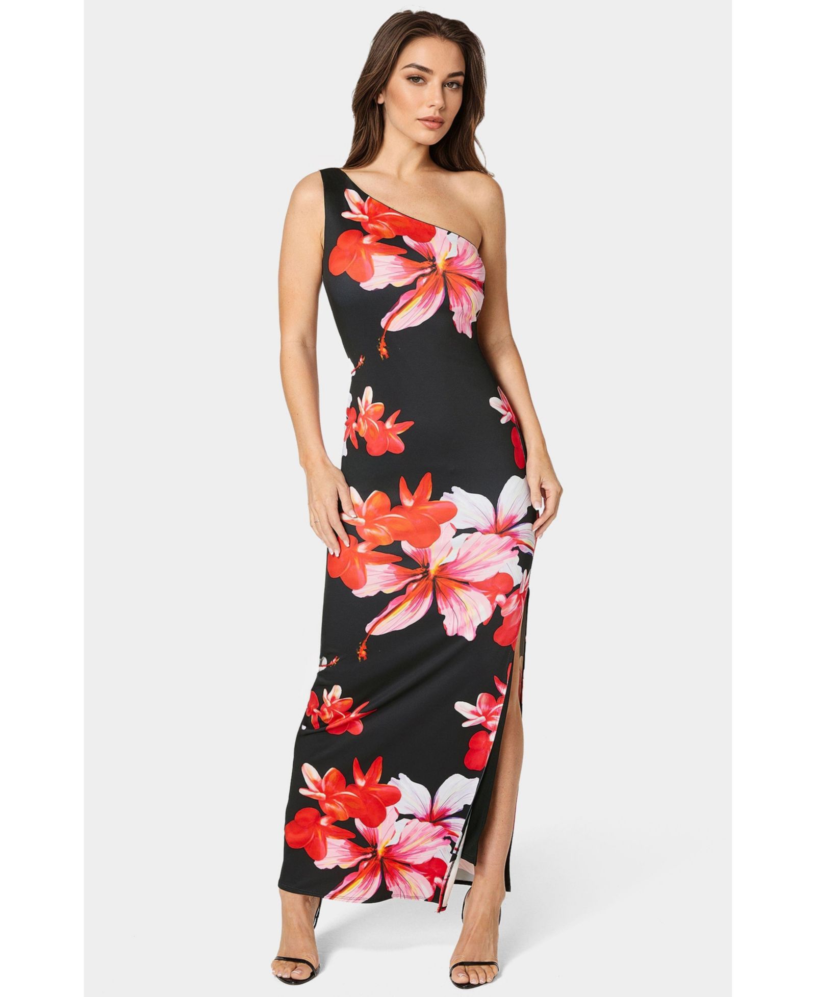 Женское платье Bebe One Shoulder High Slit Maxi