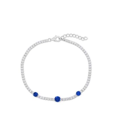 Sterling , Round CZ Tennis Bracelet