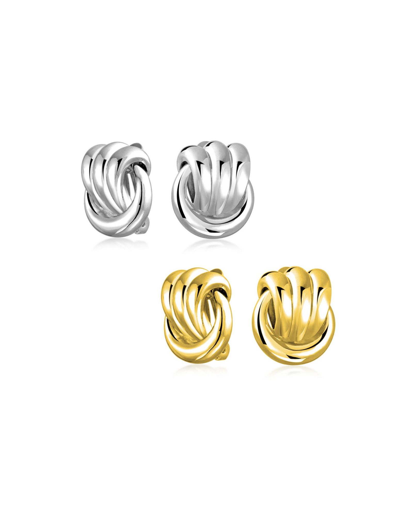 Bling Jewelry серьги клипсы с закрученным шнуром 2 шт