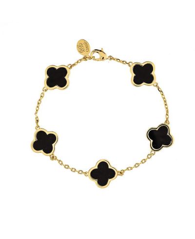 Onyx Flower Station Bracelet