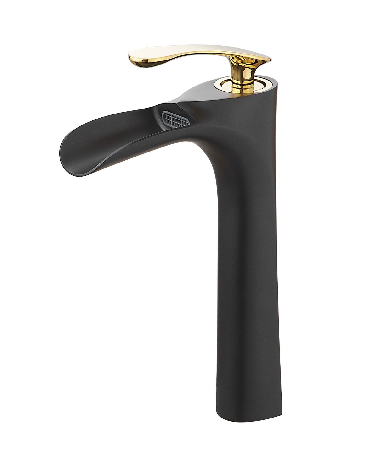 Greenspring Single Hole Single Handle Bathroom Vessel Sink Faucet With Pop Up Drain Without Overflow in Matte Black Chrome
