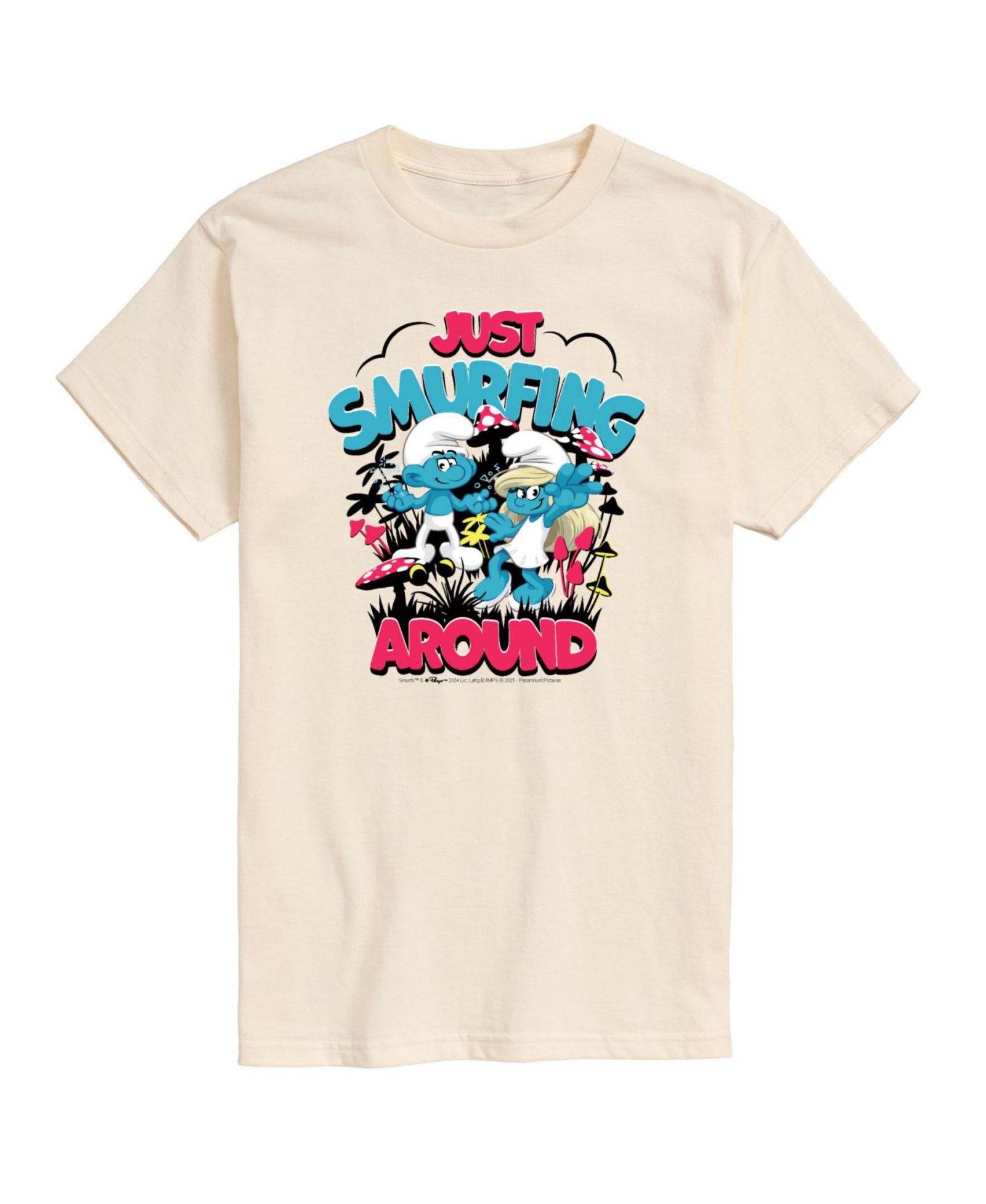 AIRWAVES Men's Smurfs Movie Just Smurfing Around Graphic T-Shirt