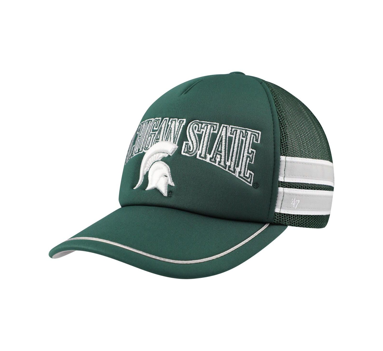 Мужская кепка '47 Brand Green Michigan State Spartans Sideband Trucker Adjustable