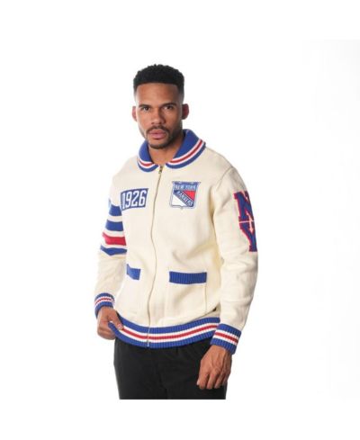 The Wild Collective Men's and Women's Cream New York Rangers Jacquard Full Zip Sweater