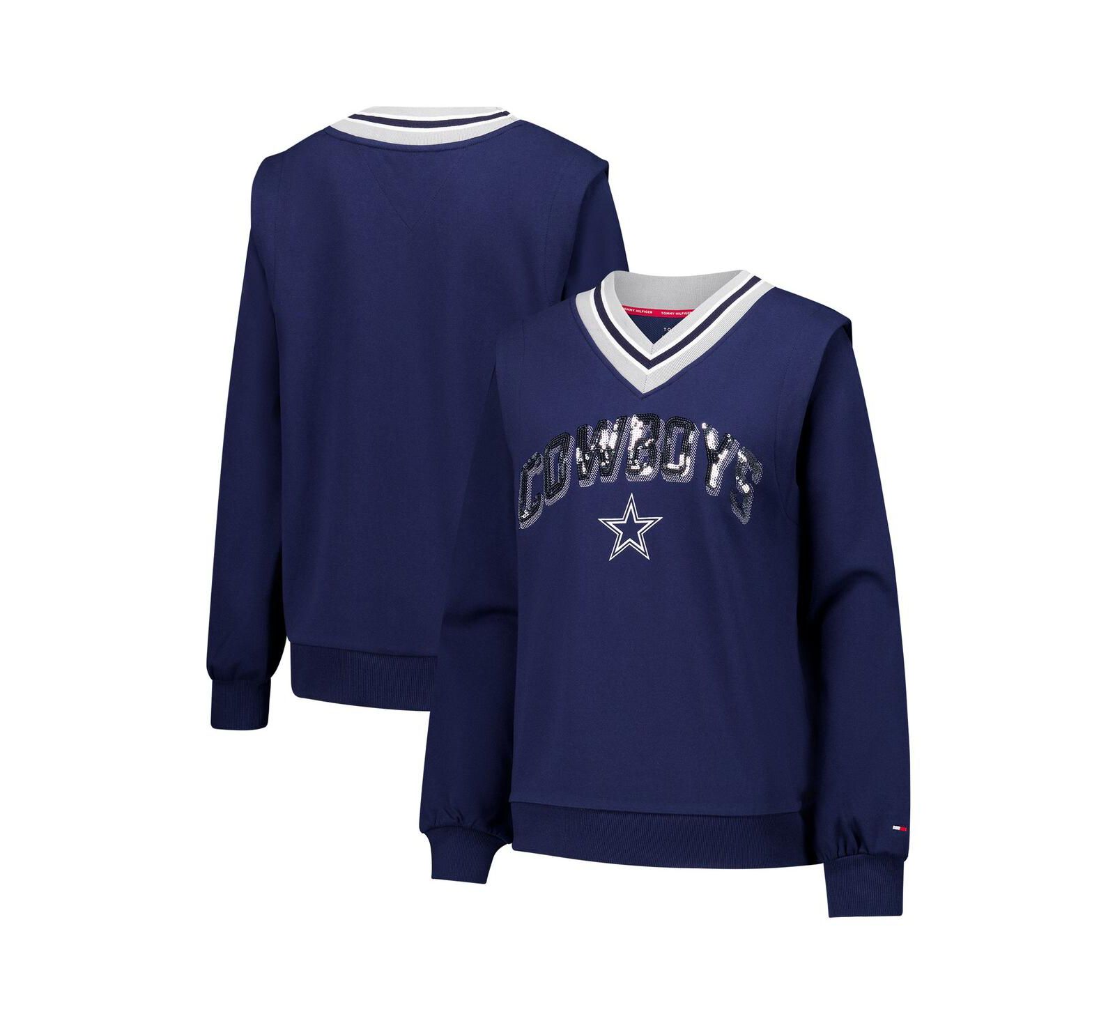 Tommy Hilfiger Женский темно-синий свитшот Dallas Cowboys Alice V-Neck