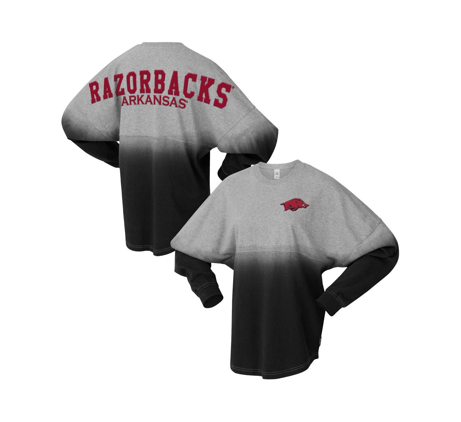 Spirit Jersey Мужская и Женская футболка с длинным рукавом Arkansas Razorbacks Ombre