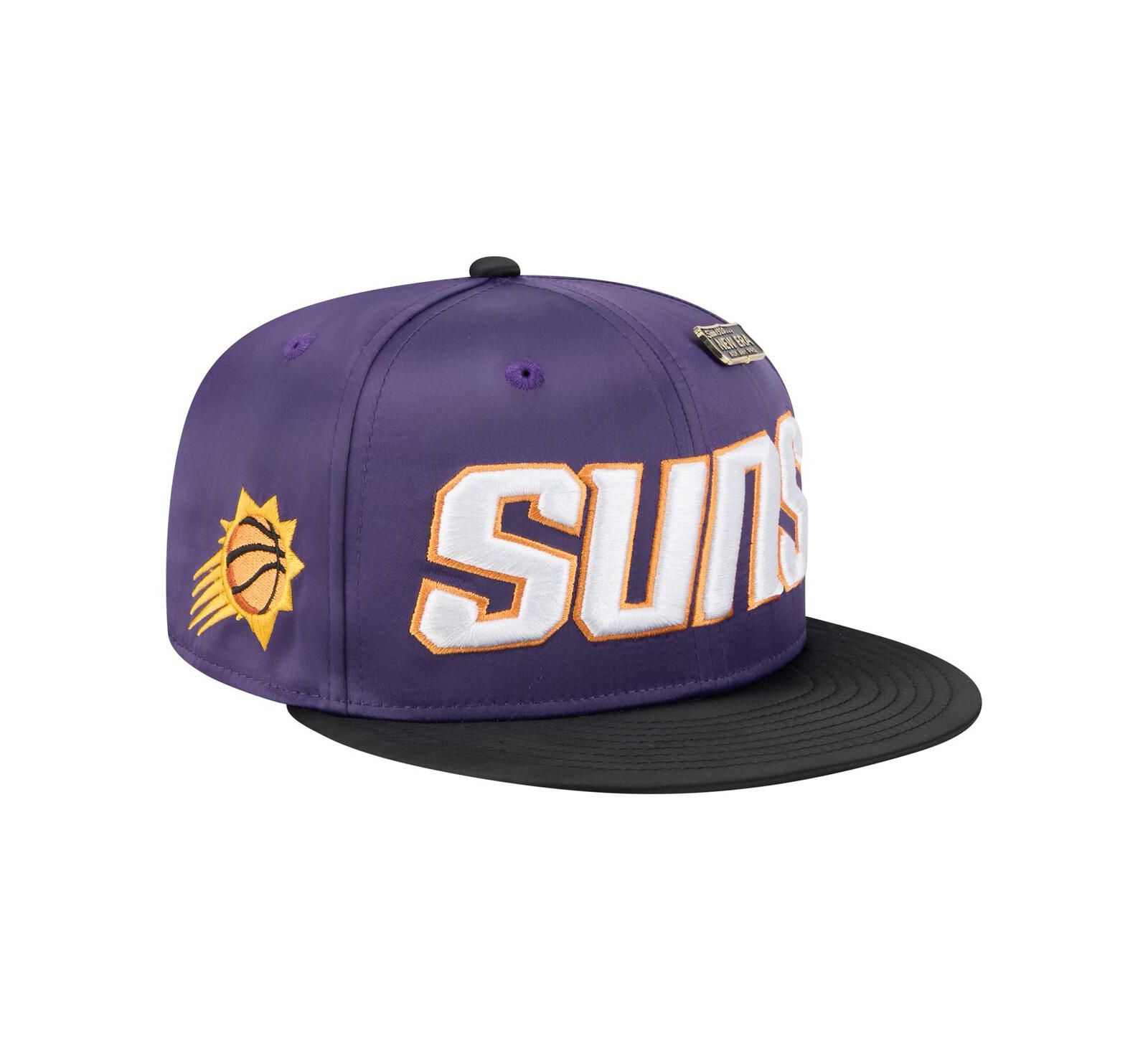 New Era Мужская кепка 59FIFTY двухцветная, винтажная атласная, Phoenix Suns, фиолетовый/черный