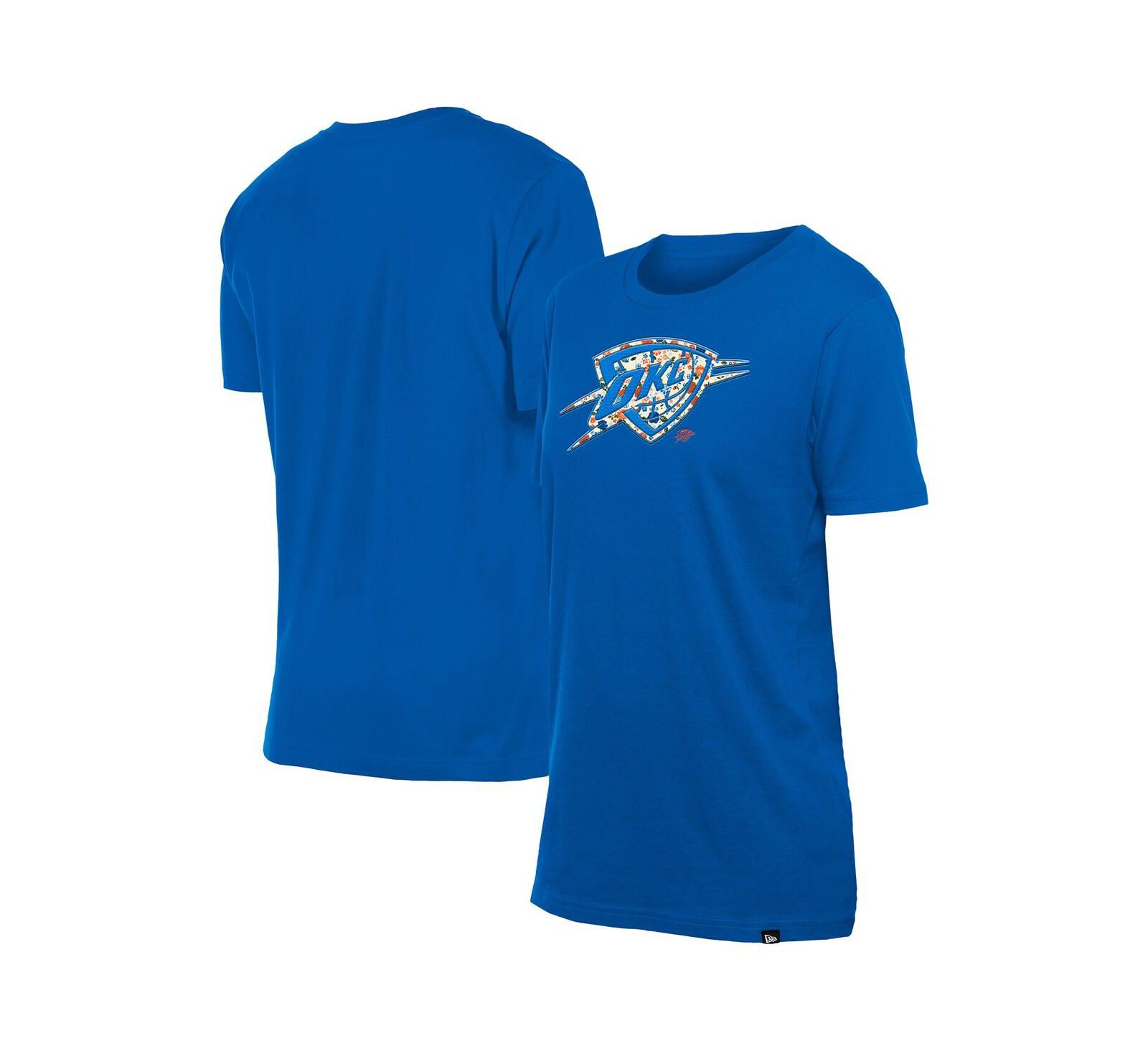 New Era Women's Blue Oklahoma City Thunder Glam Game Flower T-Shirt