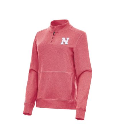Antigua Женская флисовая толстовка на молнии Heather Red Nebraska Huskers Crush