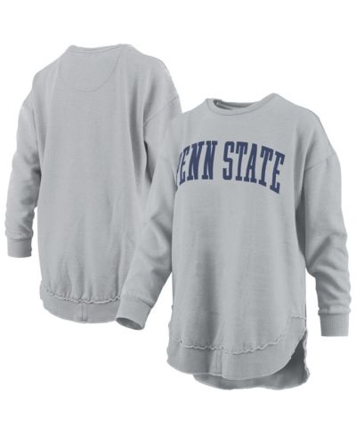 Женское худи-свитшот Pressbox Gray Penn State Nittany Lions Mélange Poncho Vintage Fleece
