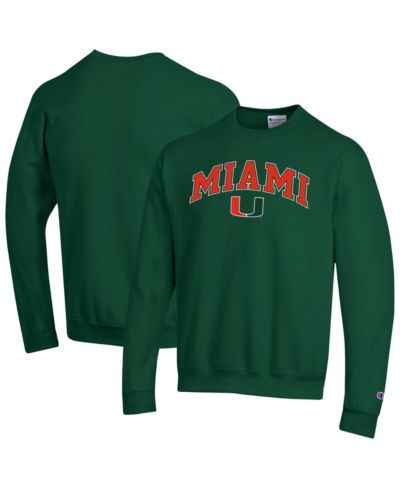 Champion Мужская толстовка Miami Hurricanes Green Arch Over Logo