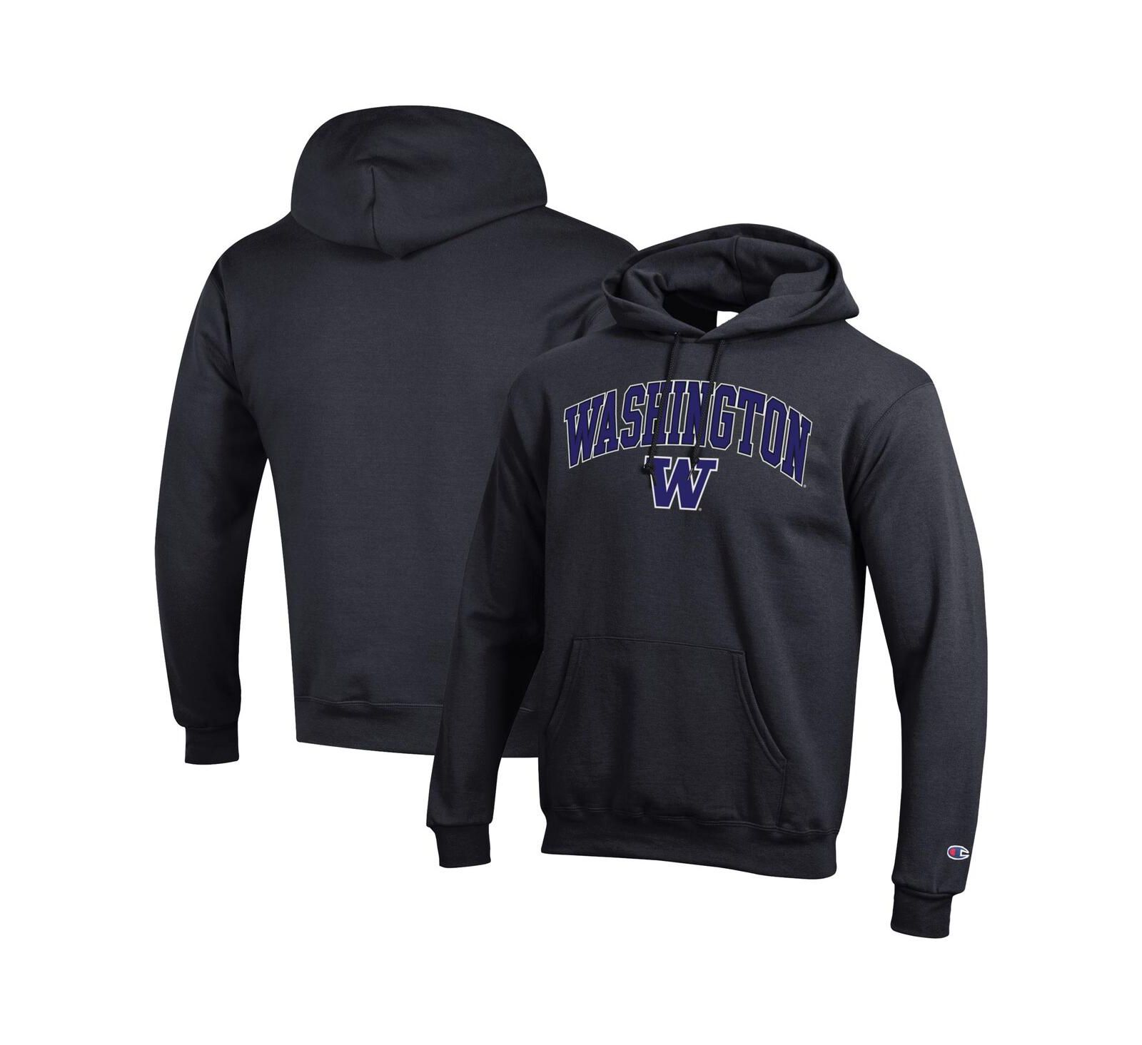 Champion Мужской черный худи с логотипом Washington Huskies Arch Over
