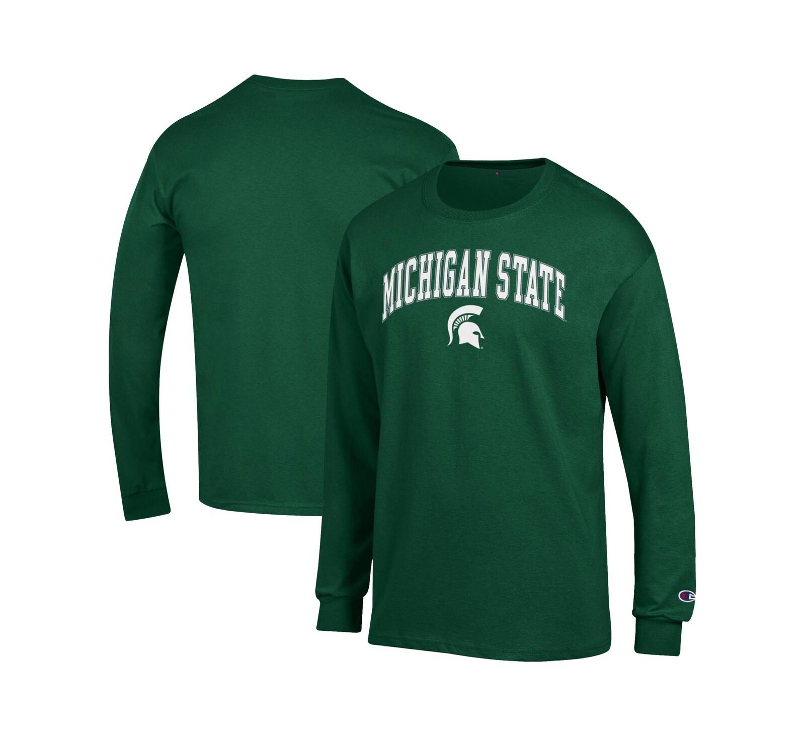 Champion Men's Green Michigan State Spartans Arch Over Logo Long Sleeve T-Shirt