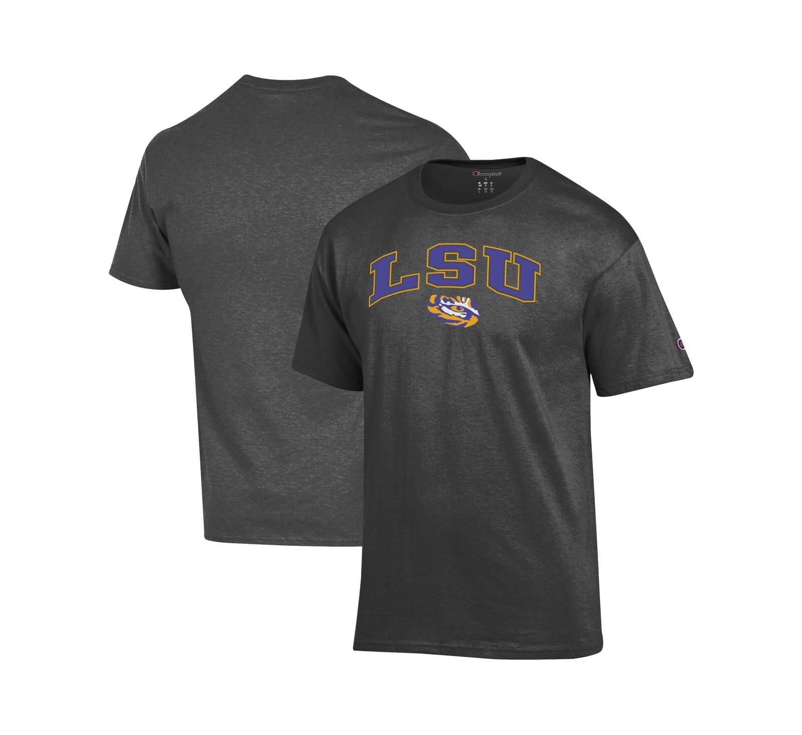 Champion Men's Charcoal LSU Tigers Arch Over Logo T-Shirt