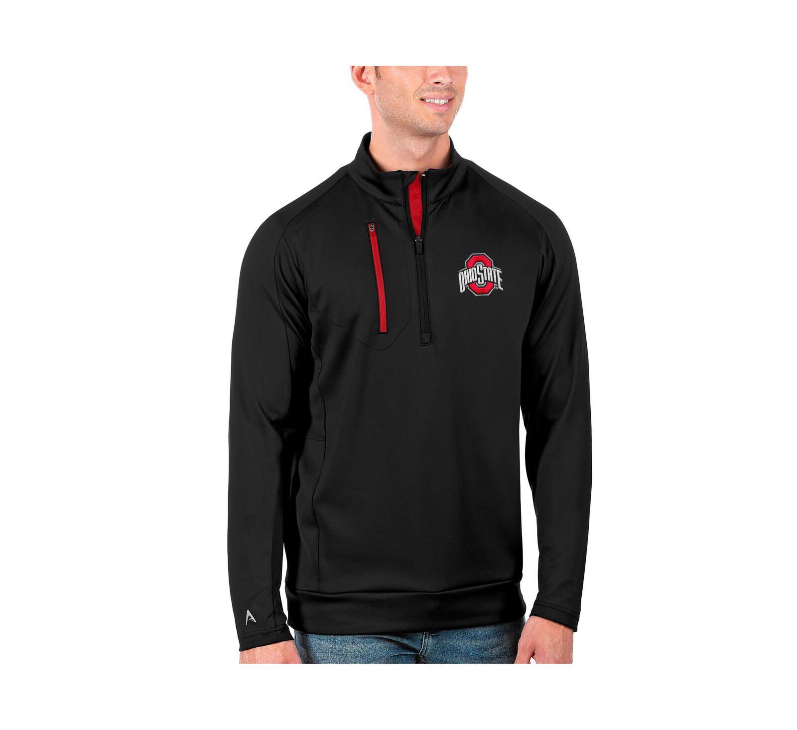 Antigua Мужская ветровка Half-Zip Ohio State Buckeyes Black/Scarlet