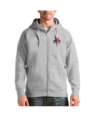 Мужская куртка Antigua Heathered Gray Ohio State Buckeyes Victory Full Zip