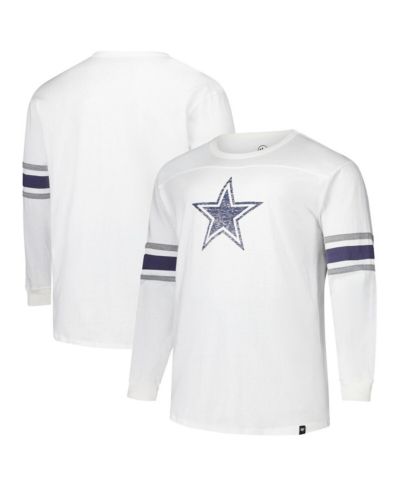 47 Brand Men's White Dallas Cowboys Big & Tall Premier Brex Long Sleeve T-Shirt
