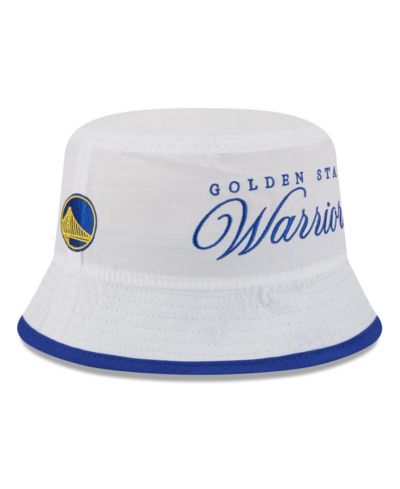 New Era Men's White/Royal Golden State Warriors 2025 NBA Draft Nylon Bucket Hat