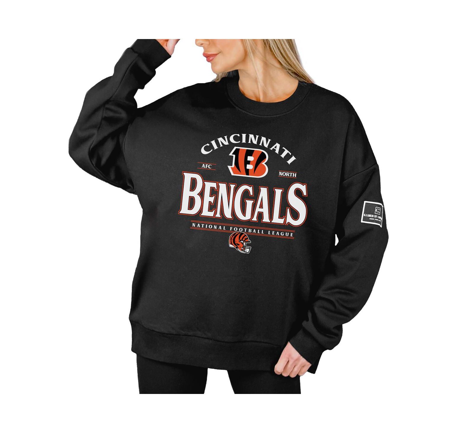 Женское худи Gameday Couture Black Cincinnati Bengals Oversized Players Only Black Label Pullover