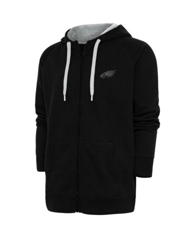 Antigua Мужское черное худи Philadelphia Eagles Tonal Logo Victory Full-Zip