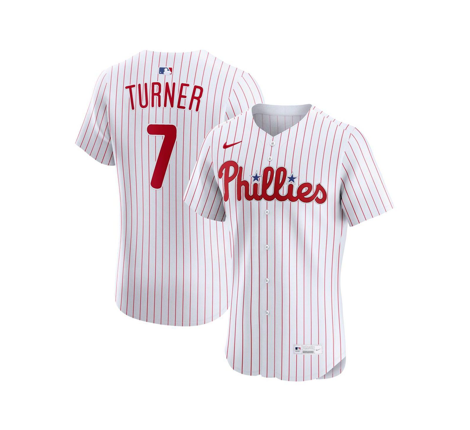 Nike Мужская джерси Trea Turner White Philadelphia Phillies Home Elite
