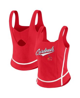 Женский топ WEAR by Erin Andrews Red St. Louis Cardinals Square Neck Tank Top