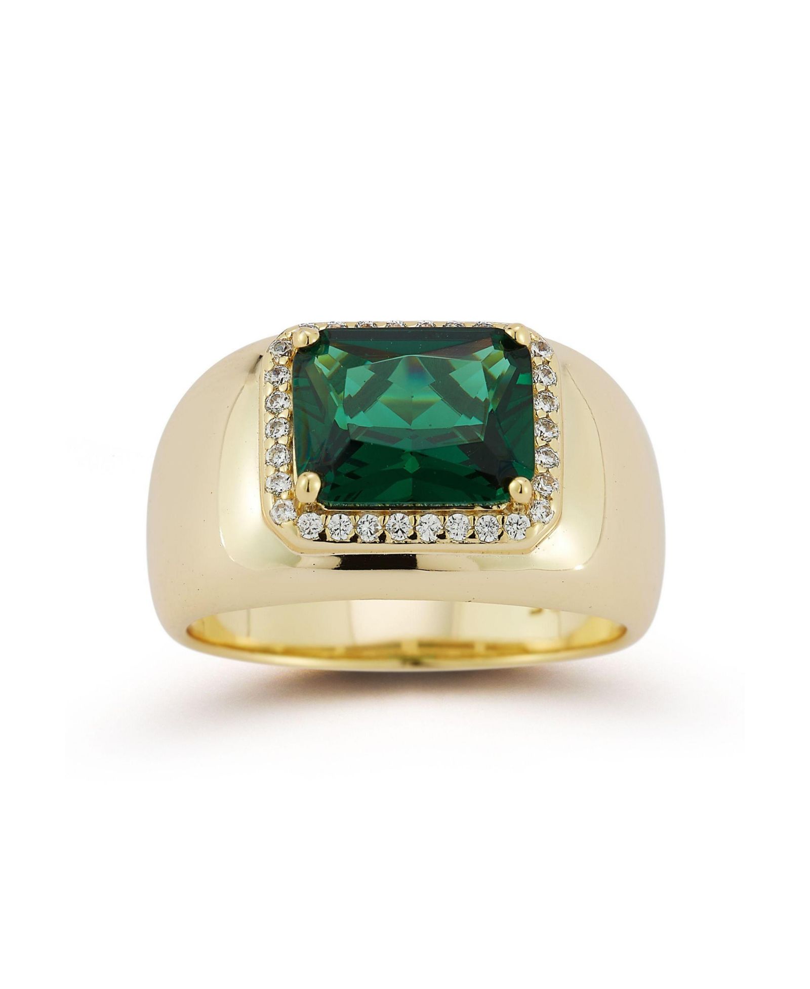 Кольцо Rachel Zoe из стерлингового серебра с позолотой Radiant Cut Dome