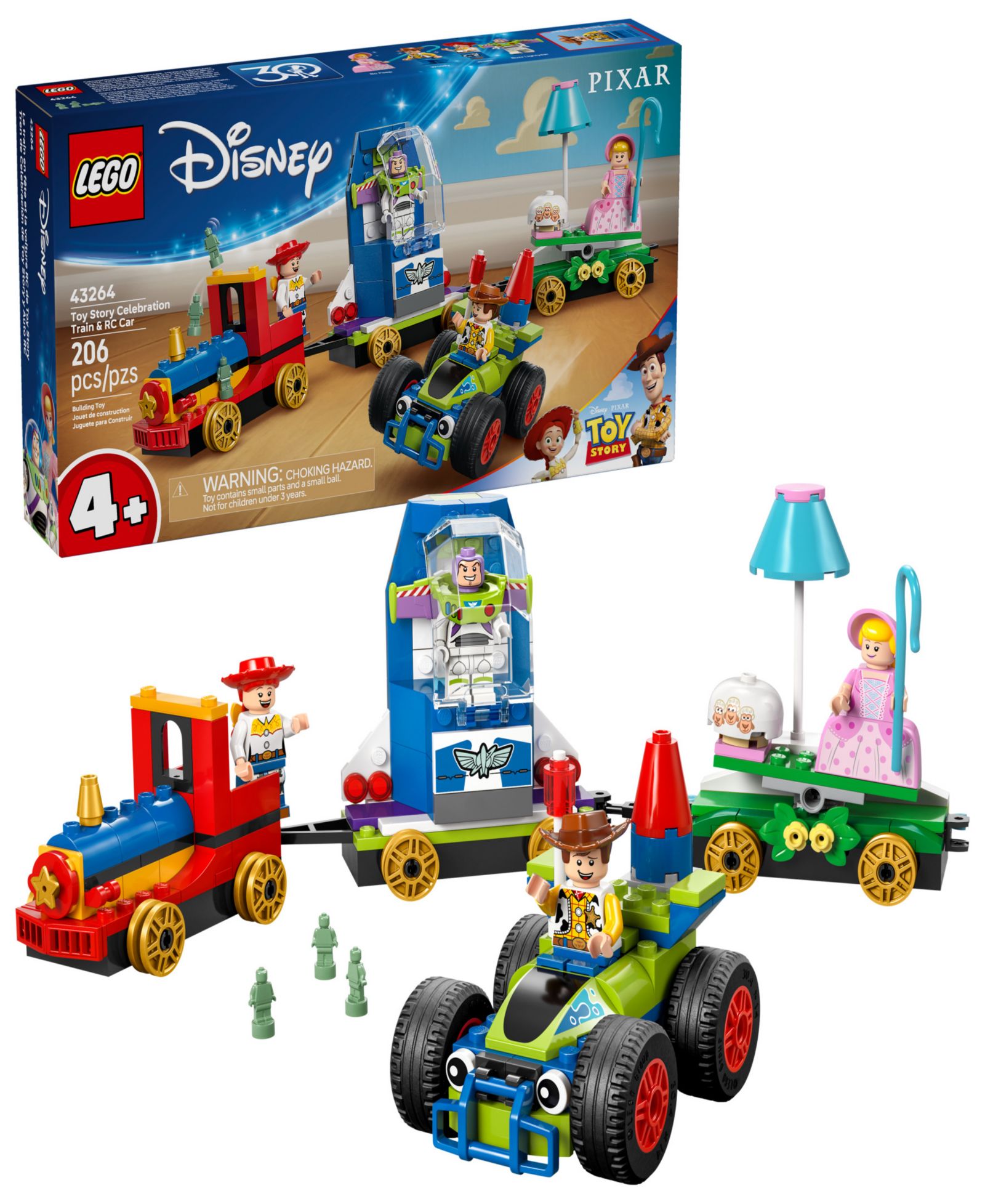 Игровой набор LEGO® Disney и Pixar Toy Story Celebration Train и дистанционно-управляемая машина 43264, 206 деталей