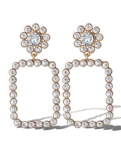 Jessica Simpson -Tone Pave Rectangle Drop Earrings