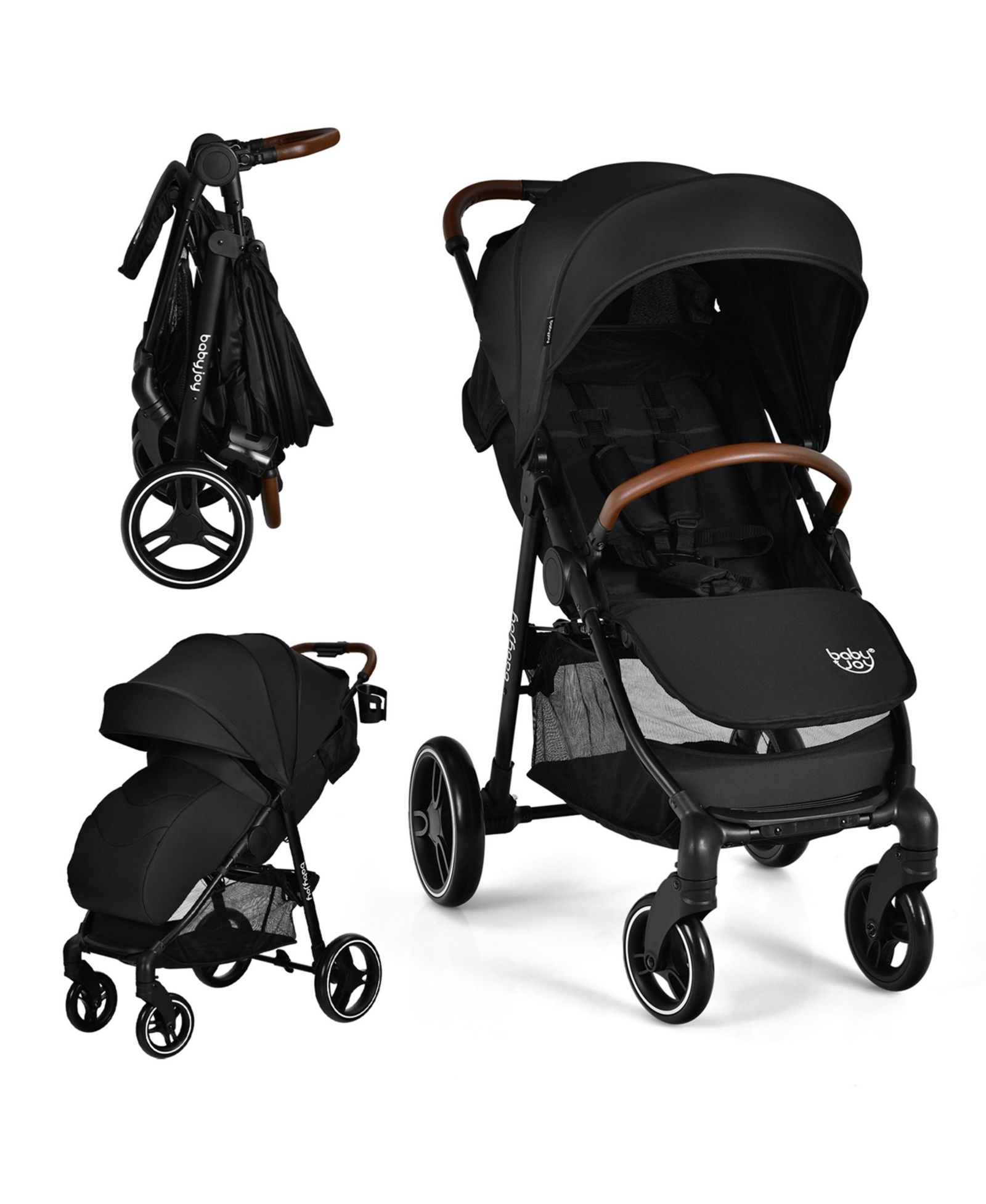 Costway High Landscape Baby Stroller Pushchair with Expandable Footmuff