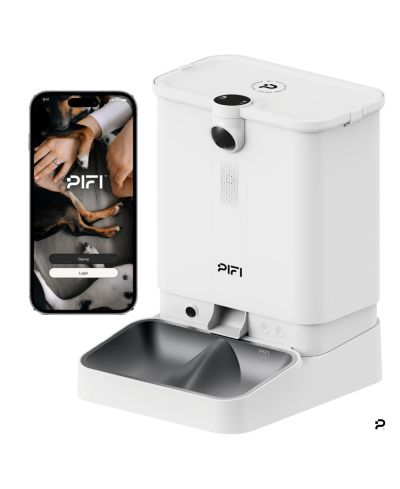 PiFi All-in-One Smart Pet Feeder - Cat Feeder, Dog Feeder Multi Pet Feeder Dual Hopper - Customizable Feeding Meal Tracking via App - 5g&2.4g Wi-Fi