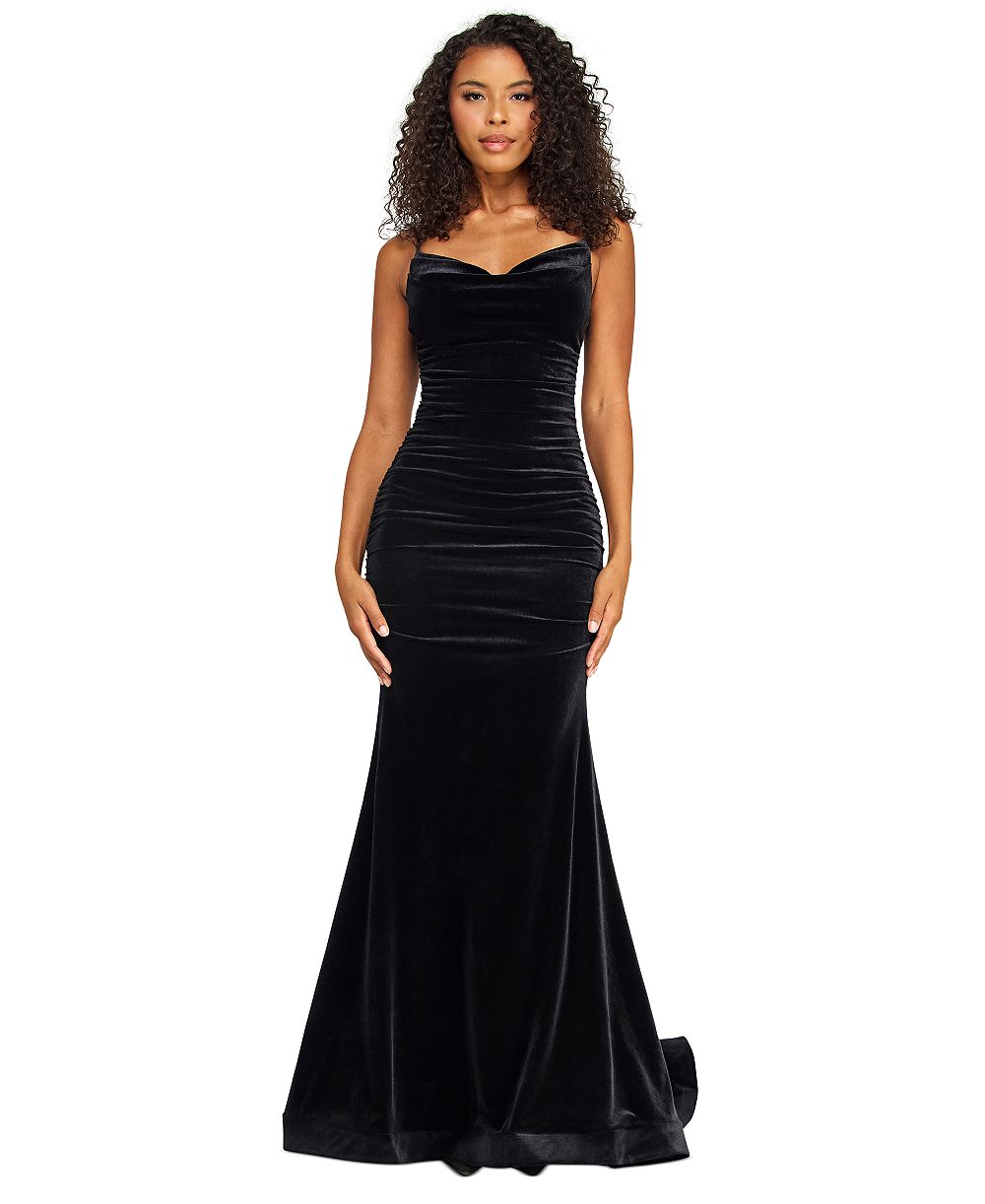 Alex & Sophia Juniors' Spaghetti-Strap Sweetheart Long Gown