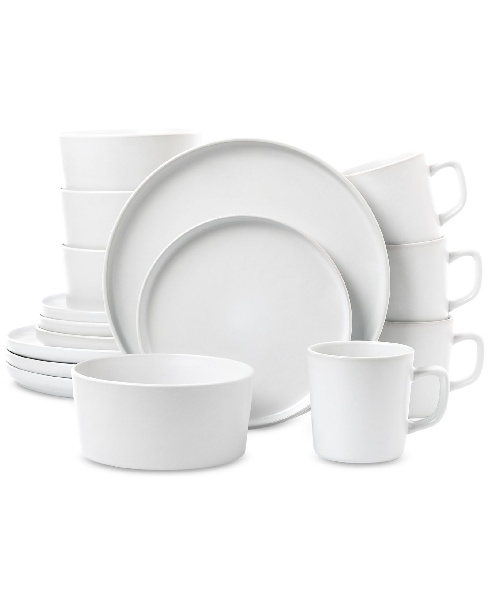 Lorren Home Trends White 16-Pc. Dinnerware Set, Service for 4