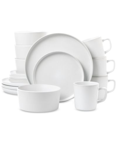 Lorren Home Trends White 16-Pc. Dinnerware Set, Service for 4