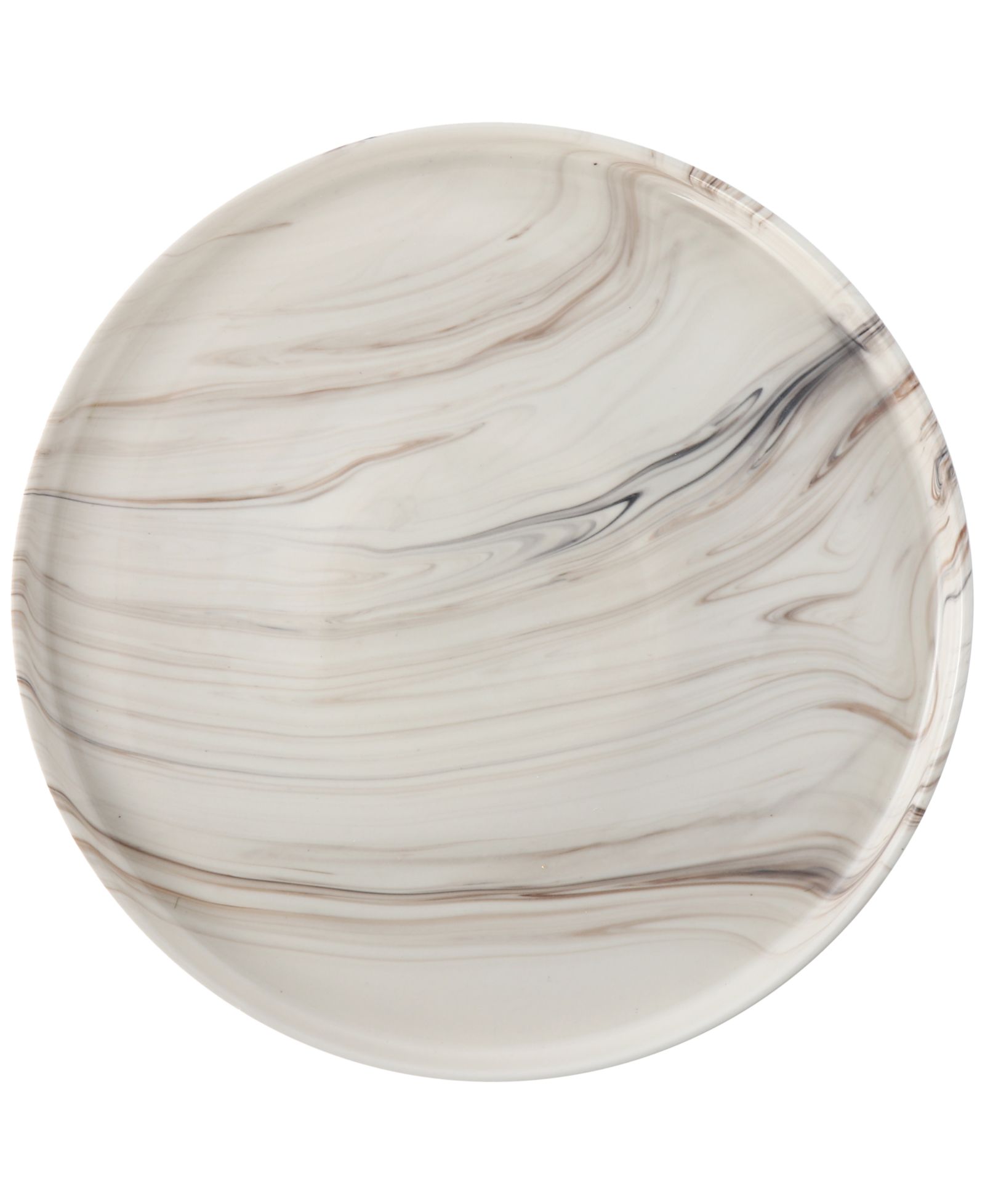 Lorren Home Trends Shiny Marble Pattern Round Serving Platter