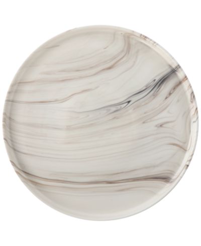 Lorren Home Trends Shiny Marble Pattern Round Serving Platter