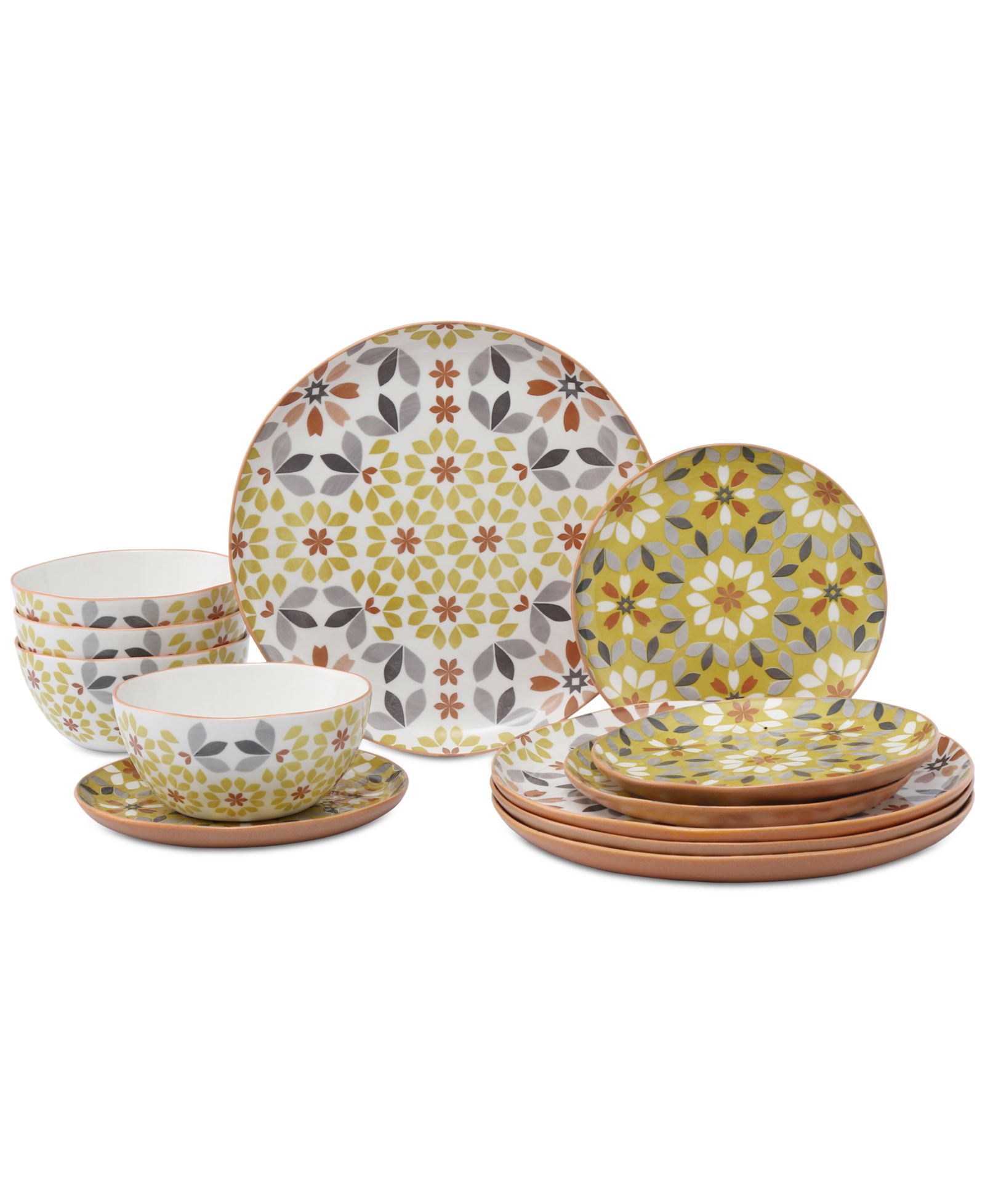 Набор столовой Lorren Home Trends Floral 12-Pc. на 4 персоны