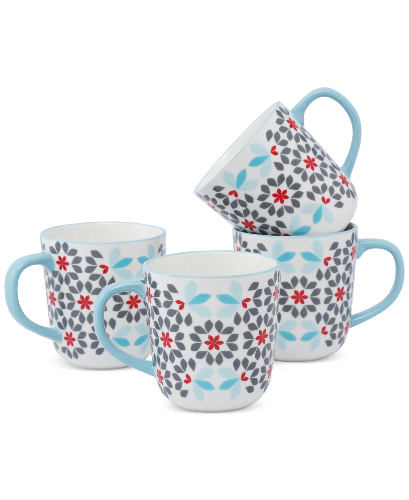 Набор кружек Lorren Home Trends Geo Floral, 4 шт.