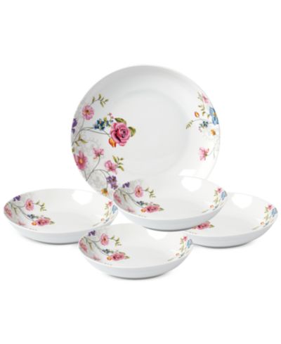 Lorren Home Trends Floral 5-Piece Pasta Bowl Set