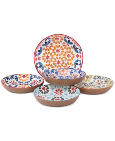 Lorren Home Trends Geo Floral 5-Pc. Pasta/All-Purpose Bowl Set