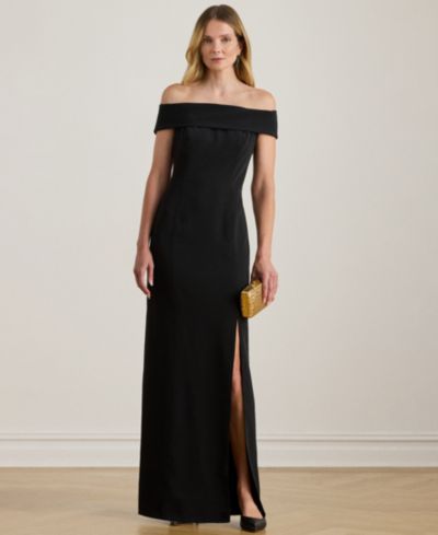Lauren Ralph LaurenCrepe Off-the-Shoulder Gown
