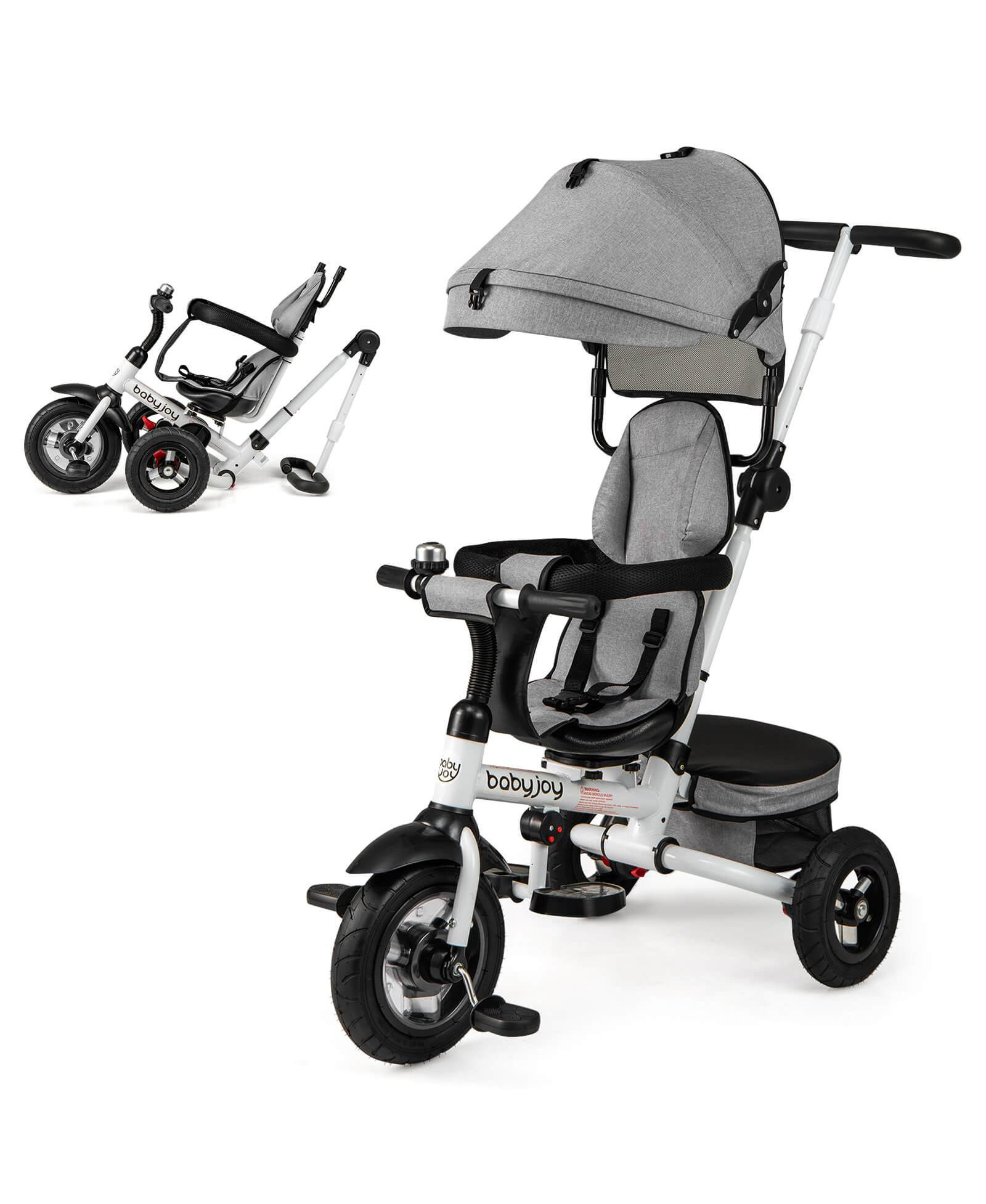 Costway 5-in-1 Folding Trike for Toddlers 1-5 Years Old with Safety Harness