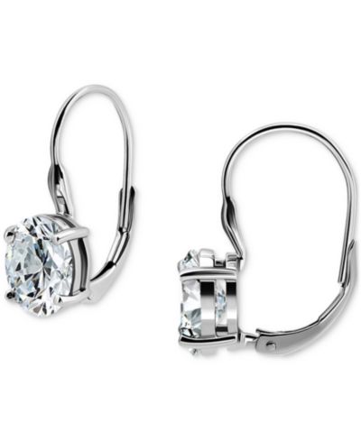 Giani Bernini Oval Cubic Zirconia Leverback Earrings in Sterling Silver, Macy's Exclusive