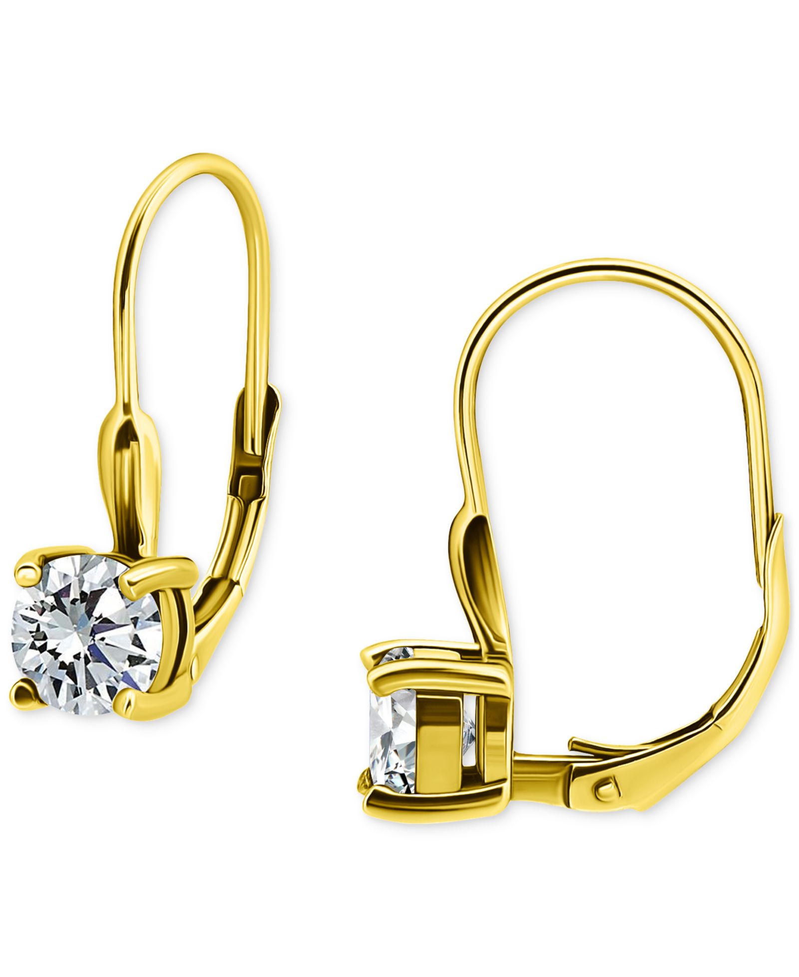 Giani Bernini Round Cubic Zirconia Leverback Earrings in Gold Vermeil Over Sterling Silver, Macy's Exclusive