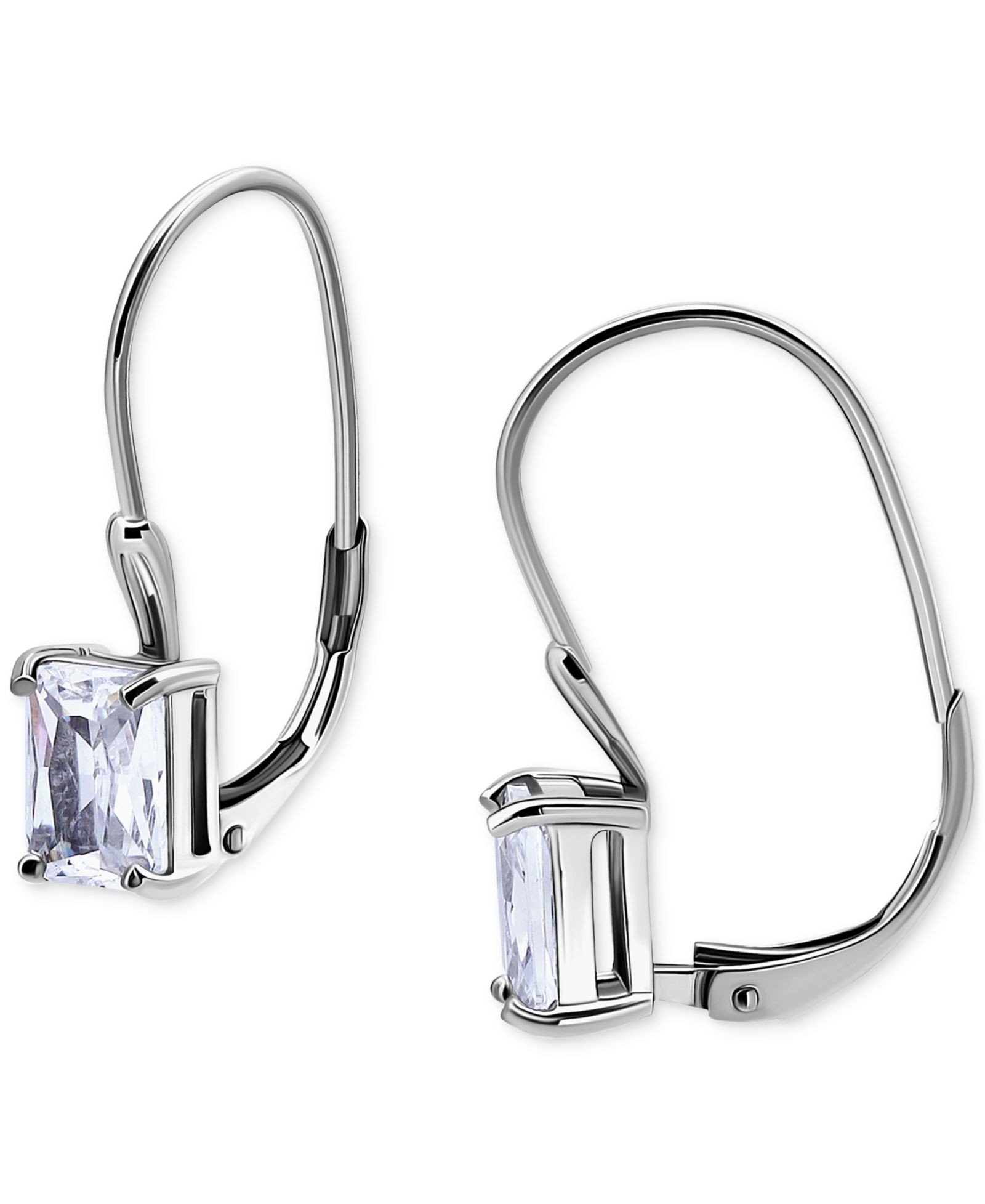 Giani Bernini Cubic Zirconia Octagon Leverback Drop Earrings in 18k Gold-Plated Sterling Silver, Macy's Exclusive