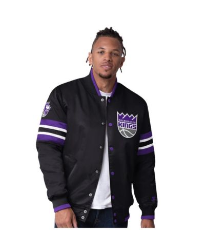 Мужская атласная куртка Starter Black Sacramento Kings Scout Varsity Full-Snap