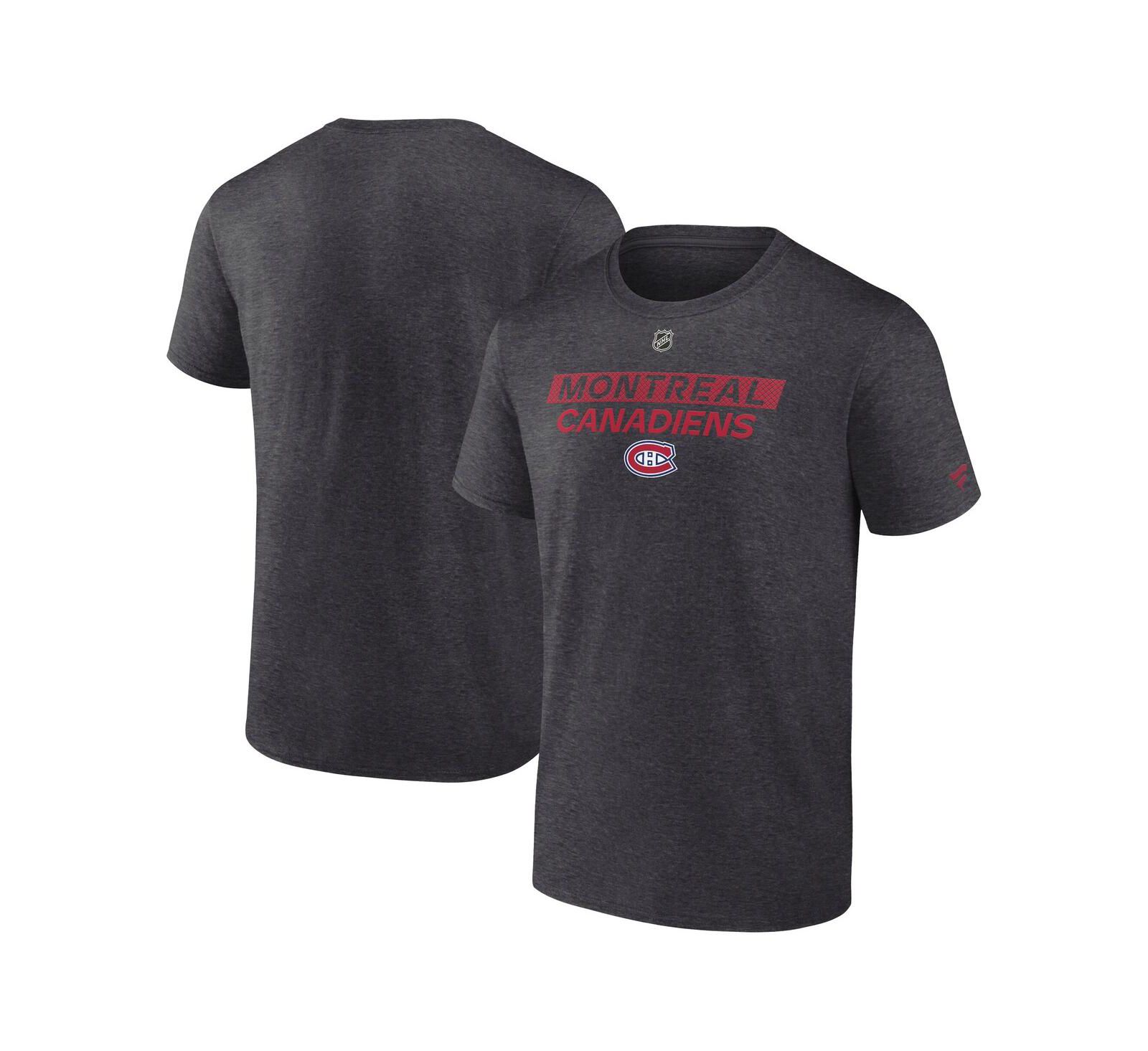 Мужская футболка Fanatics Heather Charcoal Montreal Canadiens Authentic Pro Core