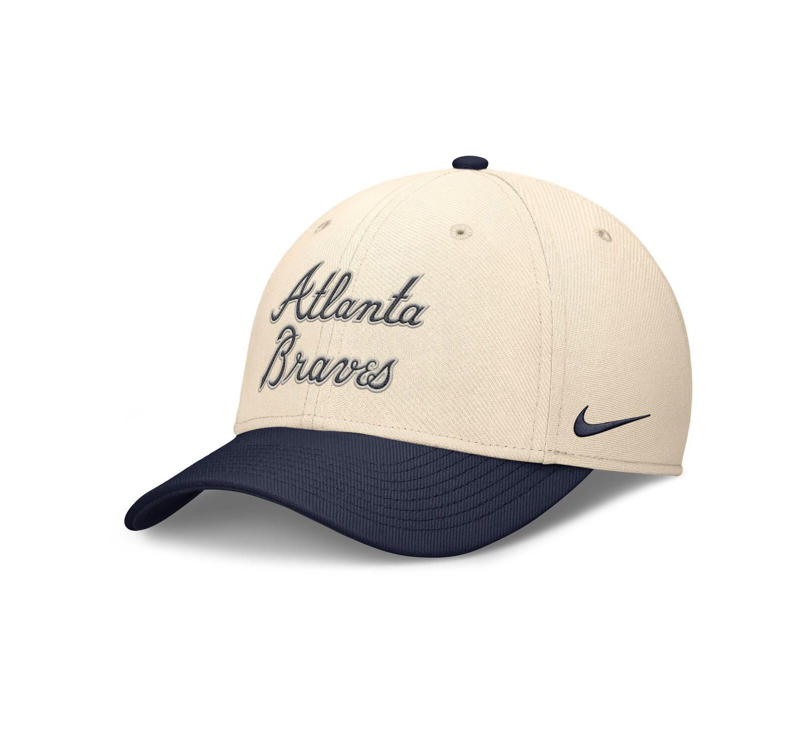 Мужская кепка Nike Atlanta Braves Statement Rise Performance Flex, цвет Natural/Navy