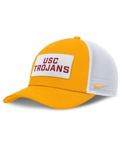 Nike Мужская регулируемая кепка USC Trojans 2025 On-Field Rise Patch Trucker, золотая/белая
